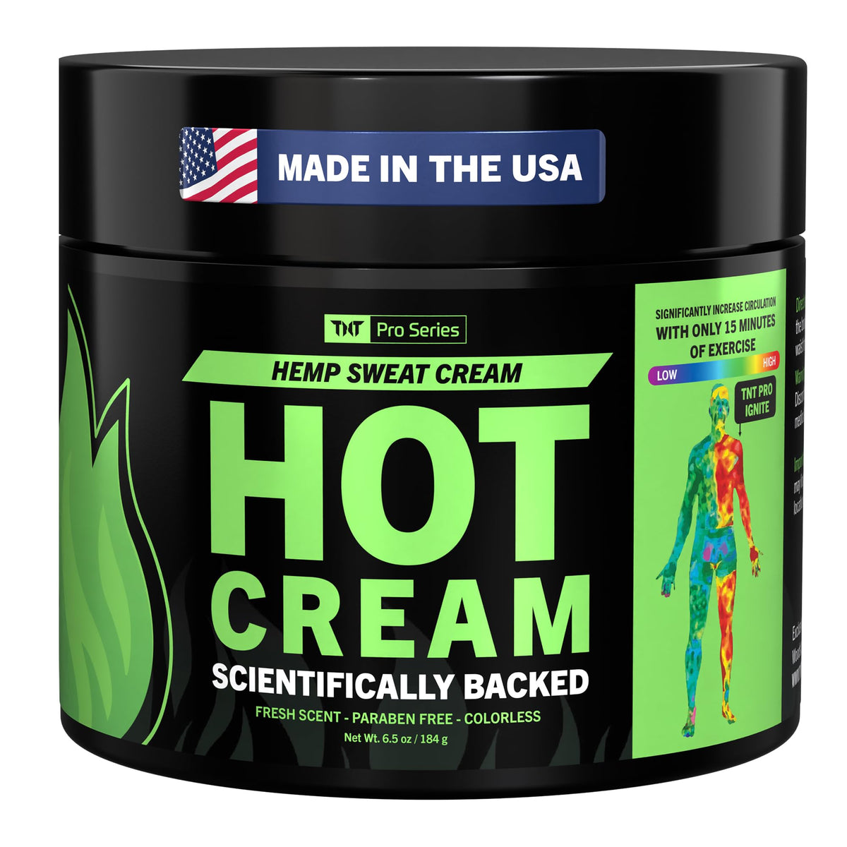 TNT Pro Ignite Sweat Cream bottle illustrating portable design for on-the-go heat-assisted workouts
