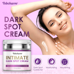 Tobcharm dark-spot cream inner-thigh application showing targeted correction and smooth results.