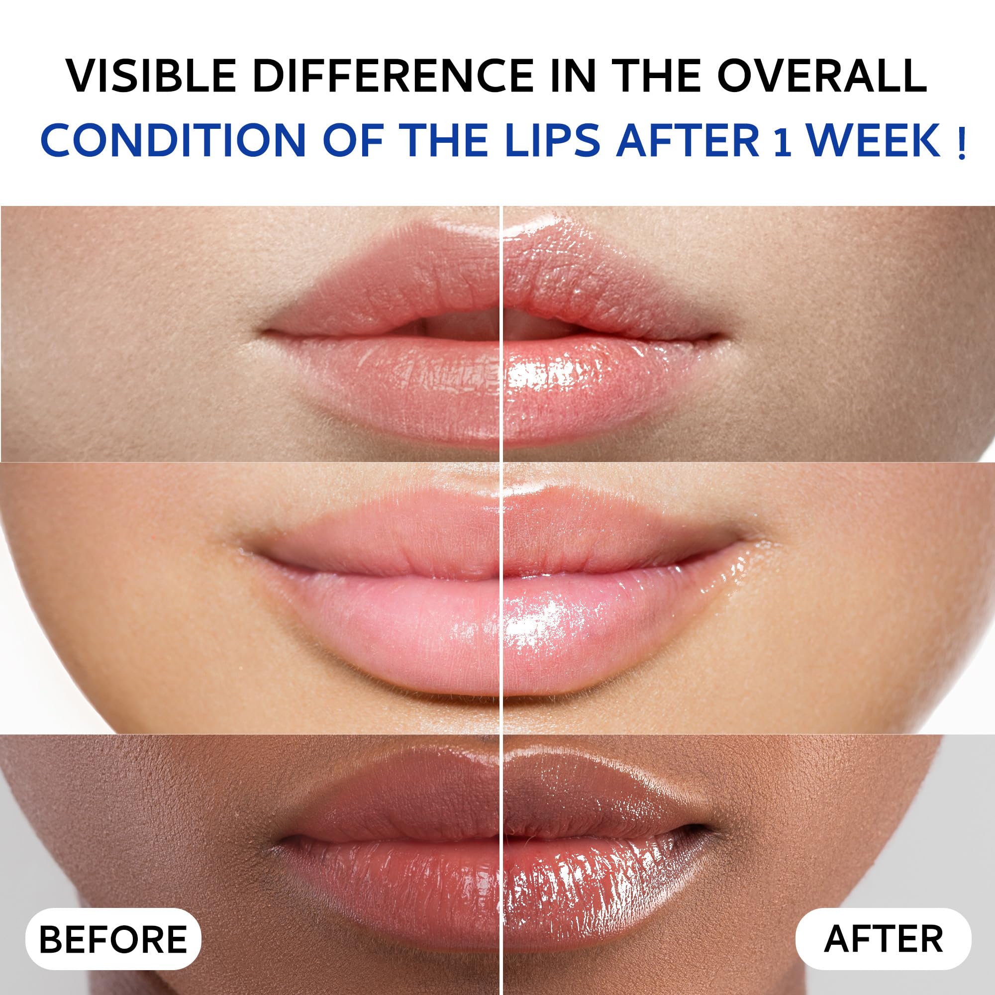 Tobcharm Lip Sleeping Mask hyaluronic acid bottle demonstrates plump, hydrated lips