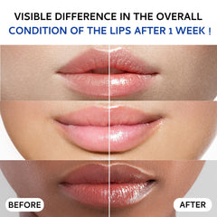 Tobcharm Lip Sleeping Mask hyaluronic acid bottle demonstrates plump, hydrated lips