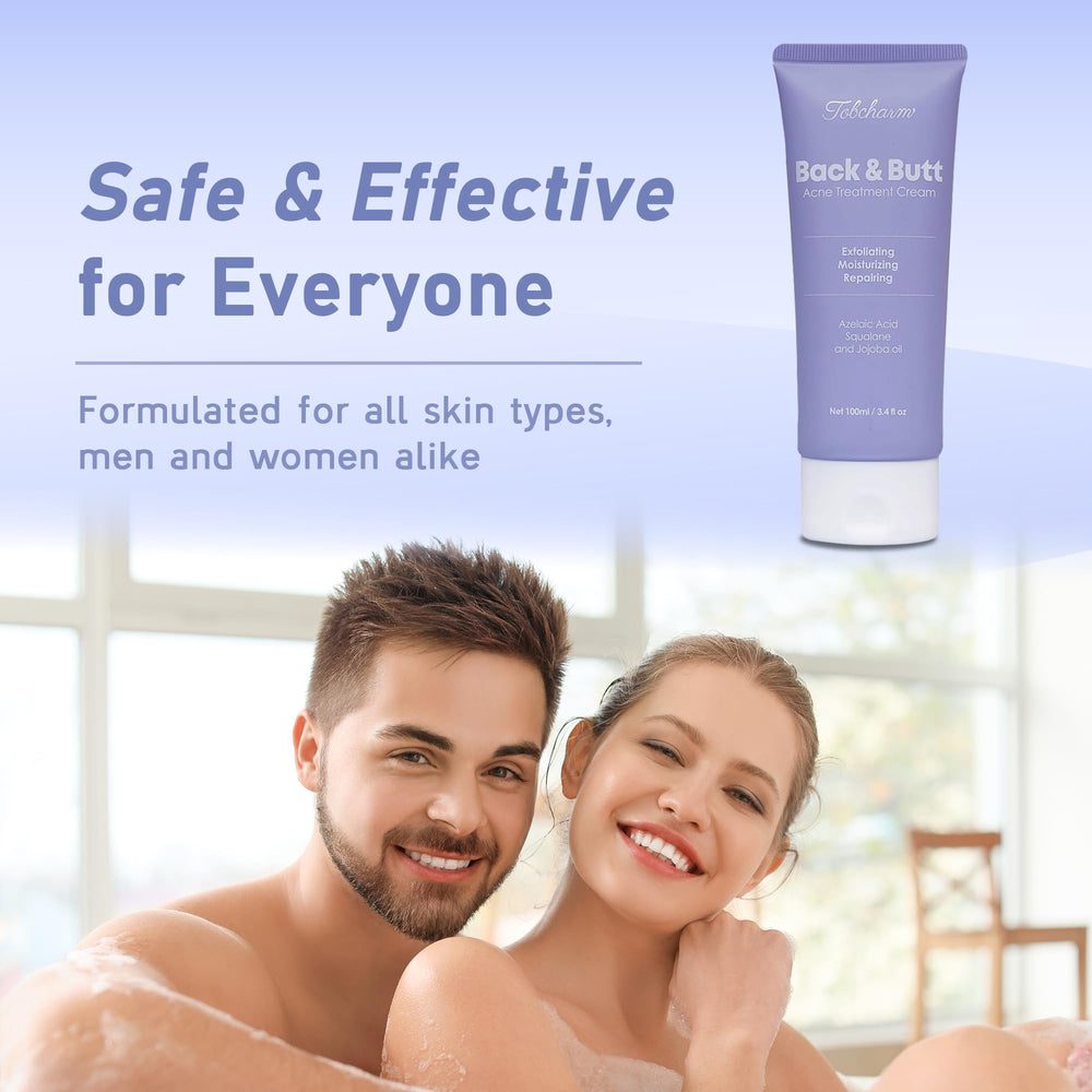 Tobcharm travel-friendly packaging on the go care for bacne and body.