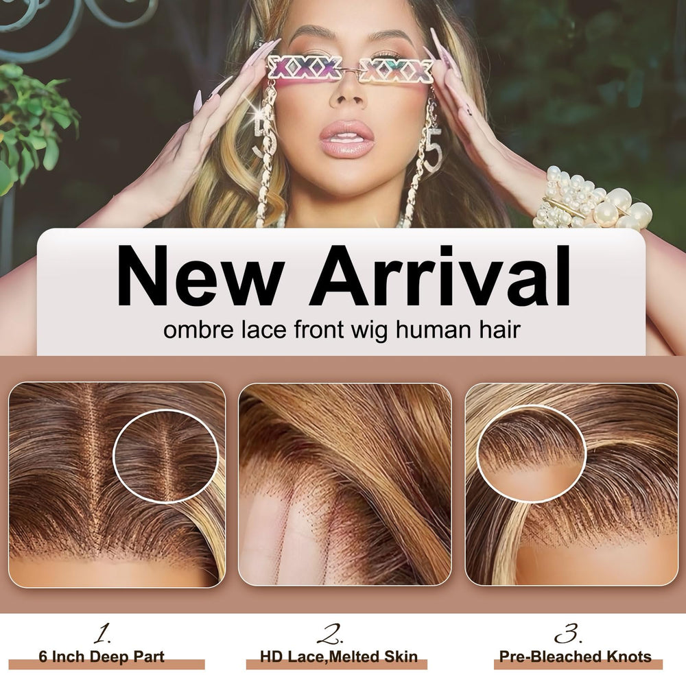 Tobeallo honey blonde wig 200-density fullness for a natural, fluffy look