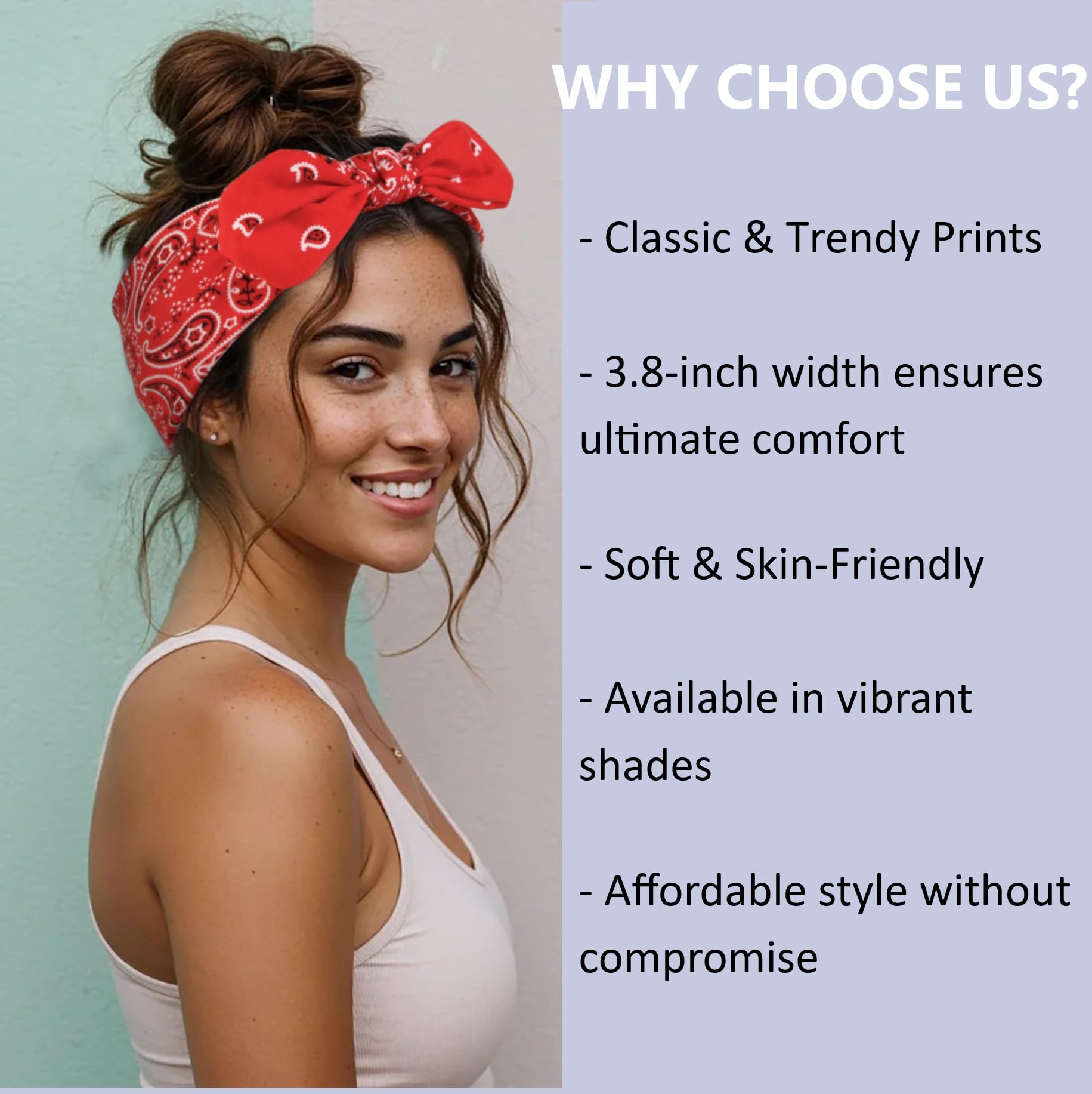 Tobeffect bandana headband paisley burgundy bow adds vintage flair to daily outfits.