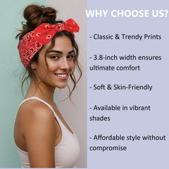 Tobeffect bandana headband paisley burgundy bow adds vintage flair to daily outfits.