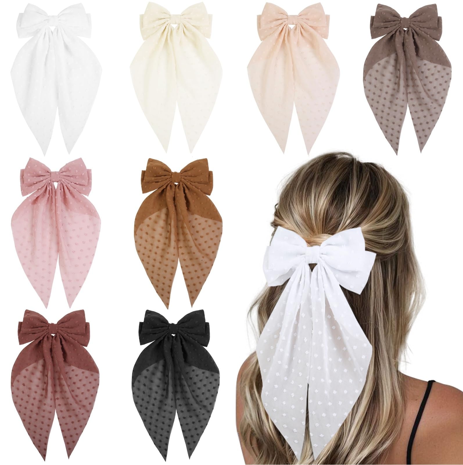 Tobeffect hair bow black 8x16 on model, adds instant polished everyday look