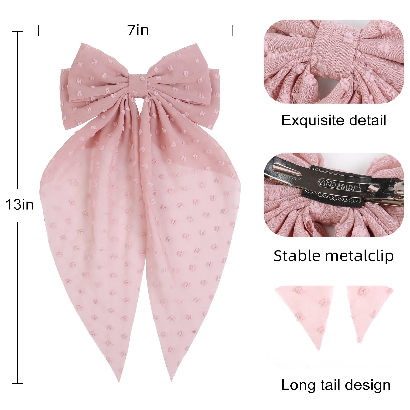 Tobeffect hair bow pink 8x16 worn, playful charm for casual outfits