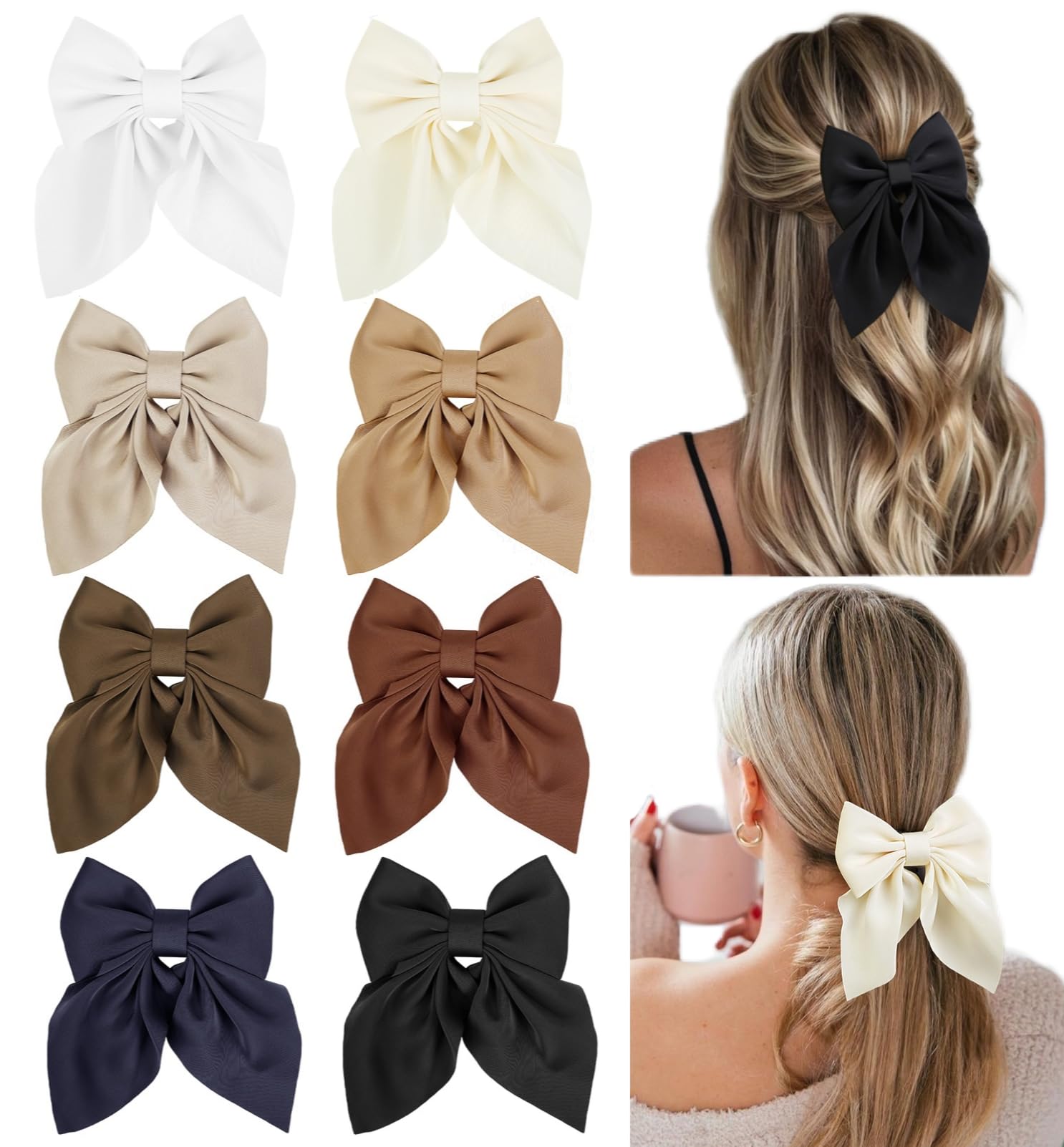 Tobeffect hair bows collection nude-tone mix for versatile daily styling.