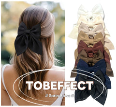Tobeffect satin bow close-up shows silky texture for elegant looks.