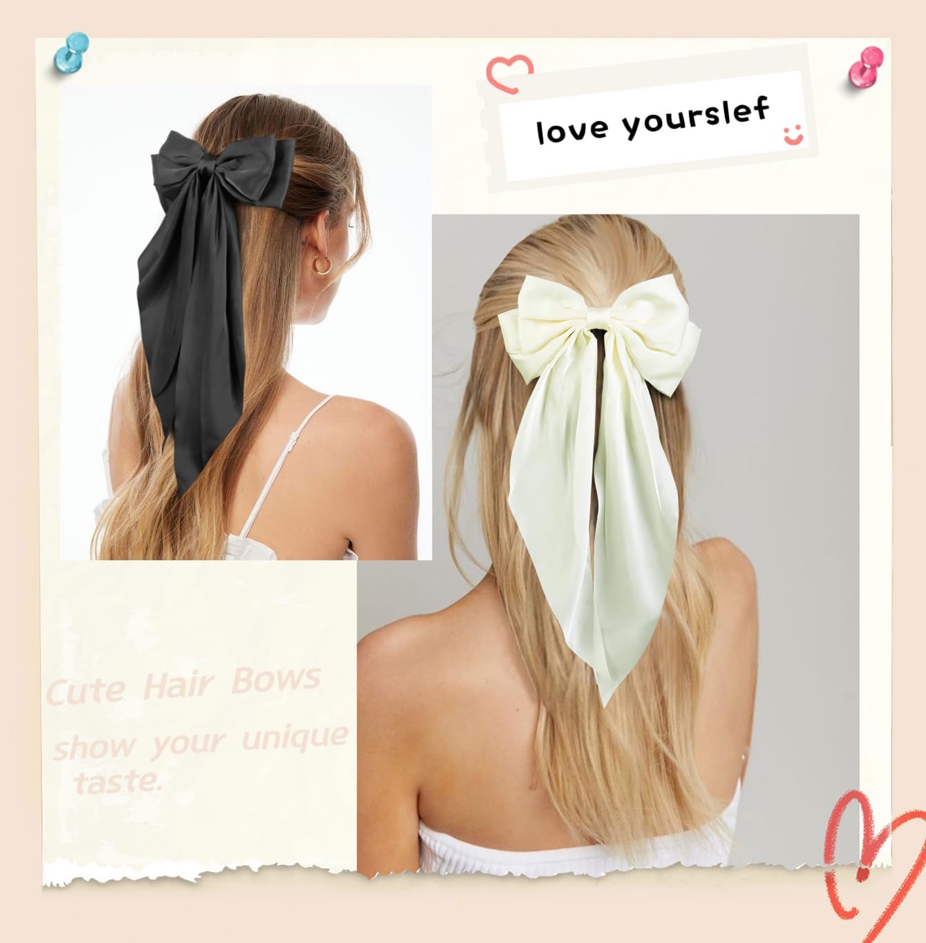 Tobeffect navy blue ribbon clip long tails for bold evening looks.