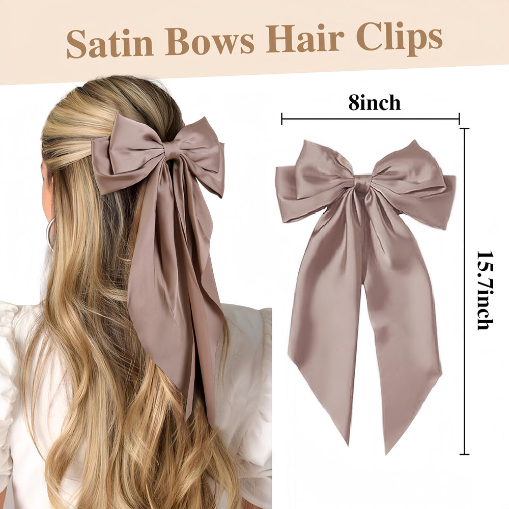 Tobeffect white hair ribbon clip long tails adds soft elegance to any outfit.