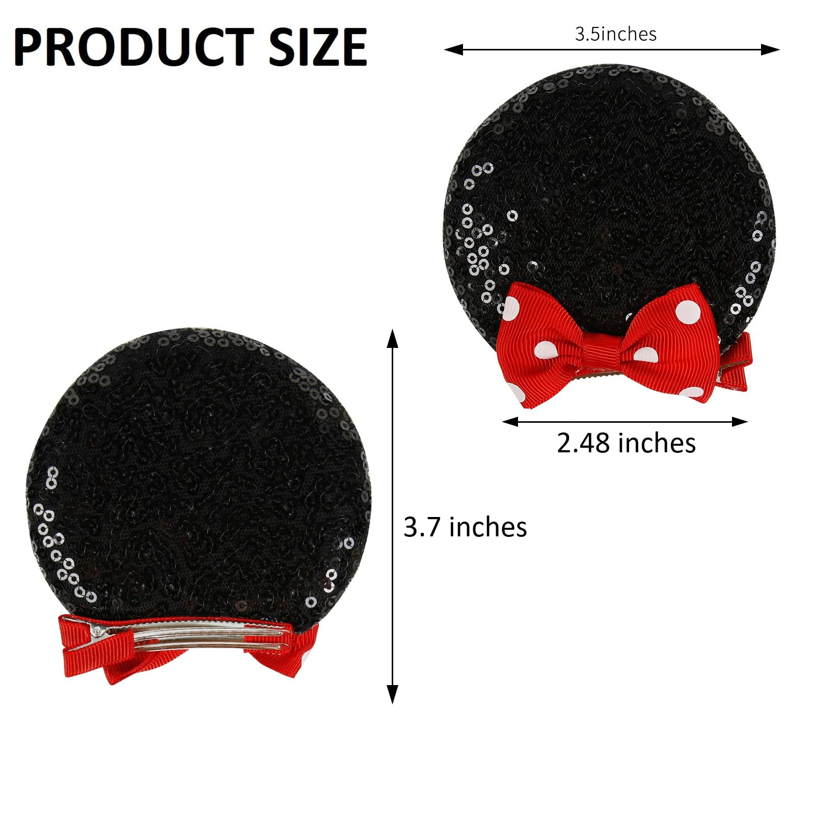 Tobeffect mouse ears clip-on style worn in photos for festive events and parties.