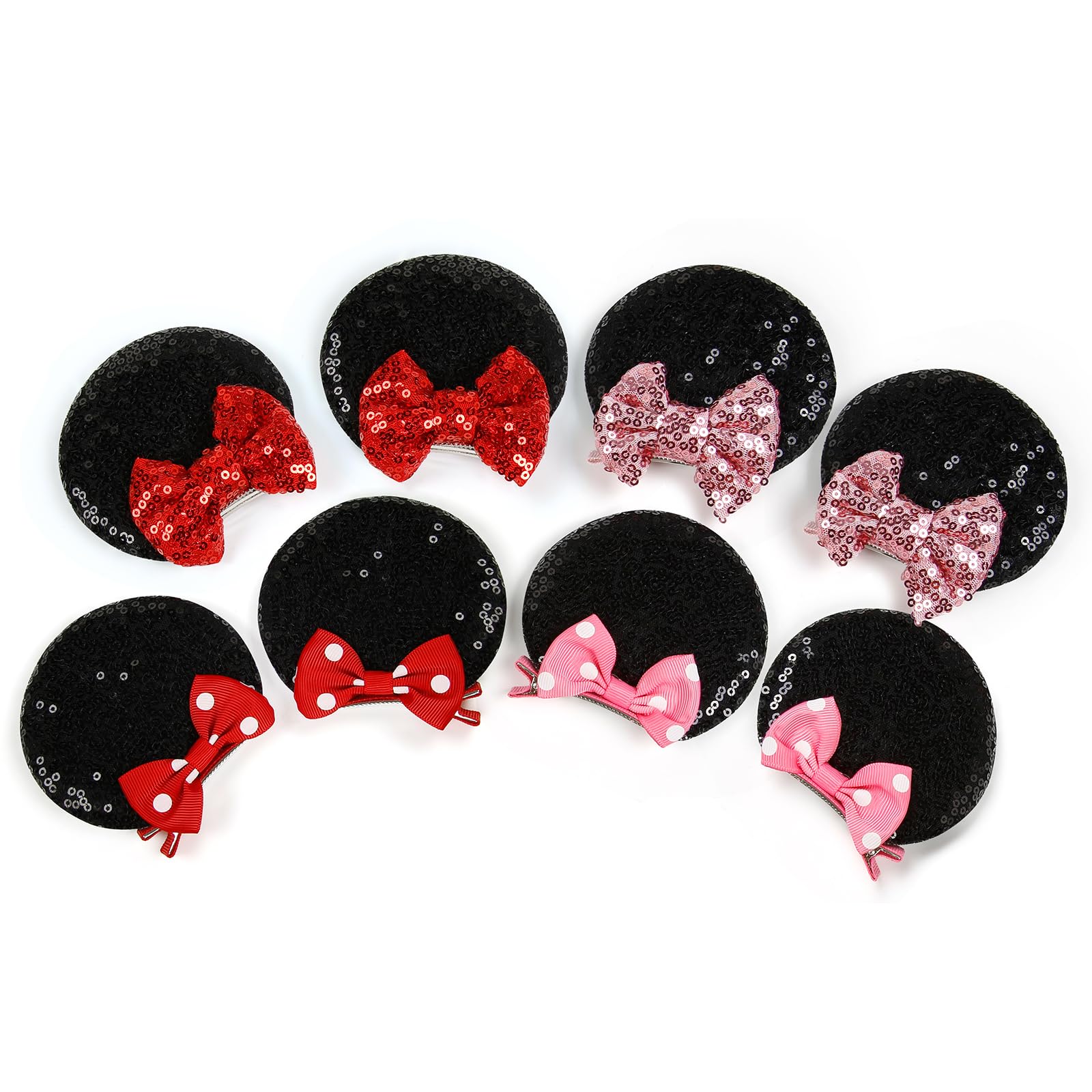 Tobeffect mouse ears clip in red glitter, secure stay-in-place style for event days.