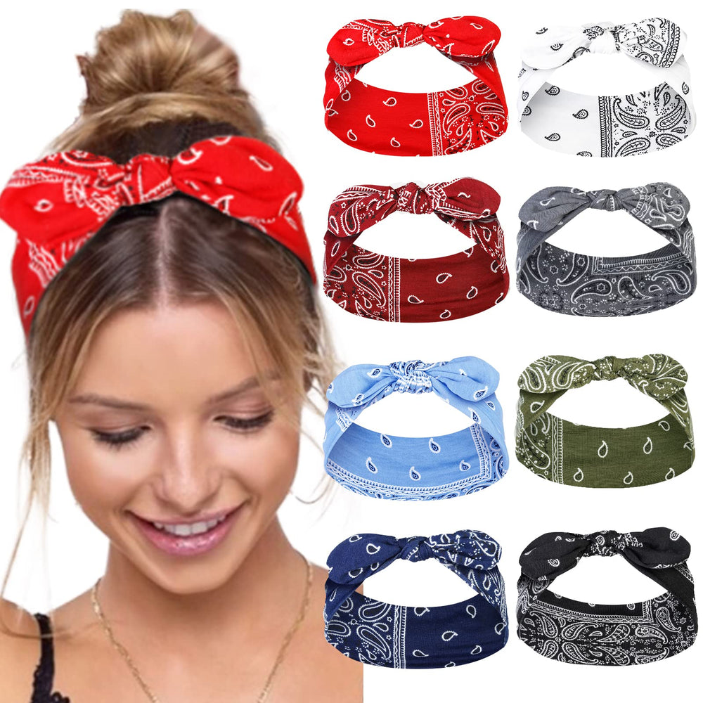 Tobeffect Paisley bandana headband with bow-front offers all-day style and comfort.