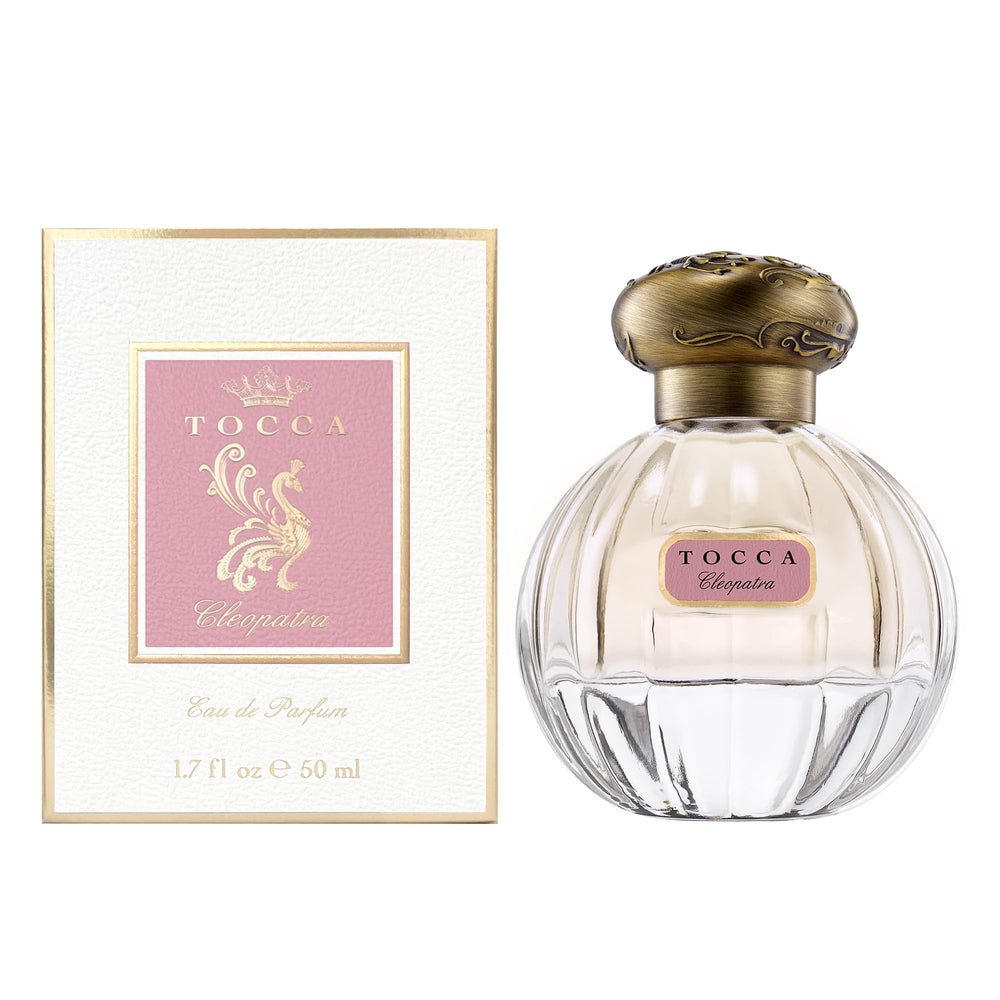 TOCCA Cleopatra perfume gold-cap detail showcases premium packaging and classic style