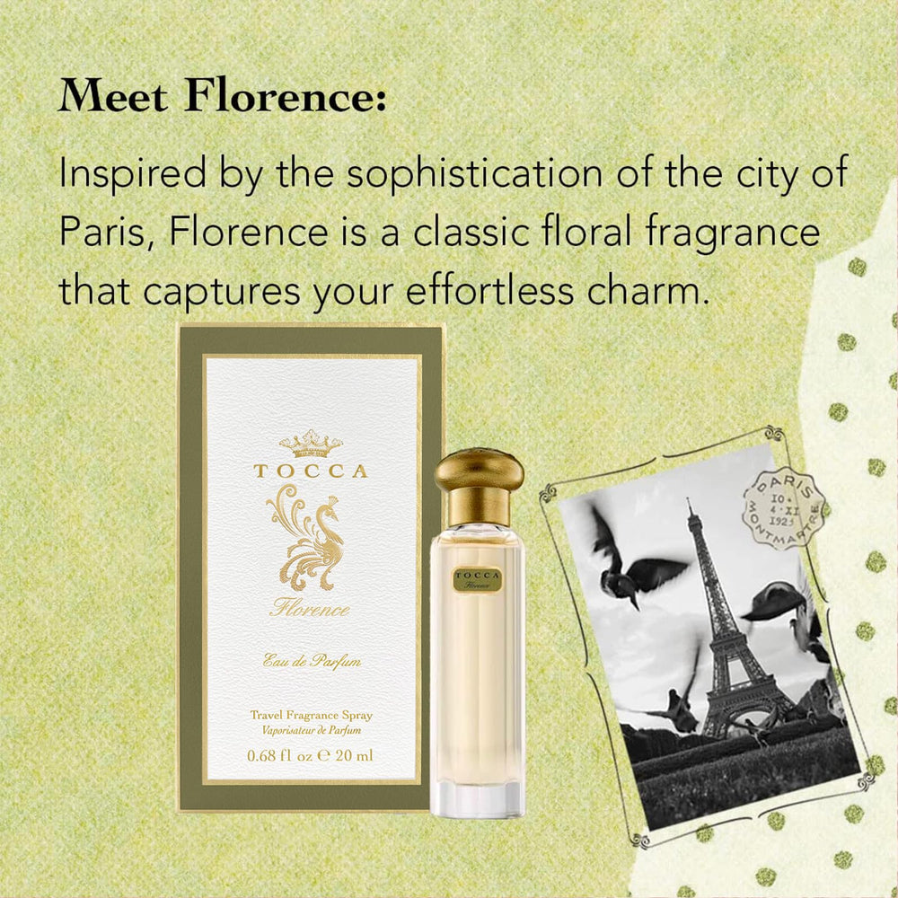 Tocca Florence spray-application shows easy, even layering for a lasting signature