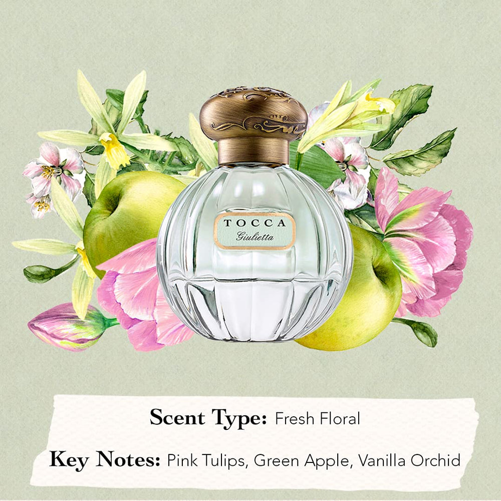 Tocca Giulietta bottle on dresser for morning fragrance moment