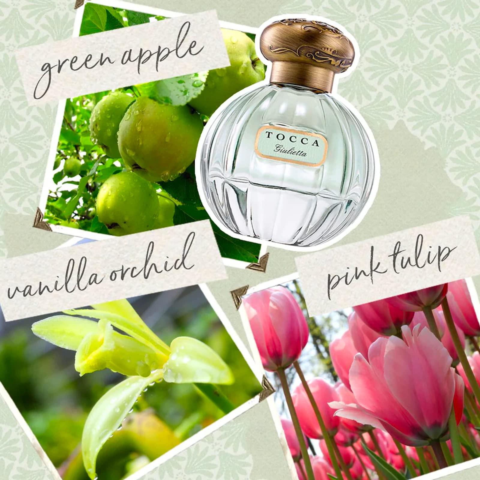 Tocca Giulietta packaging with pink tulips for elegant gifting