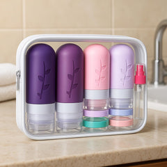 Tocelffe 2 oz silicone bottles ideal for compact travel sizes