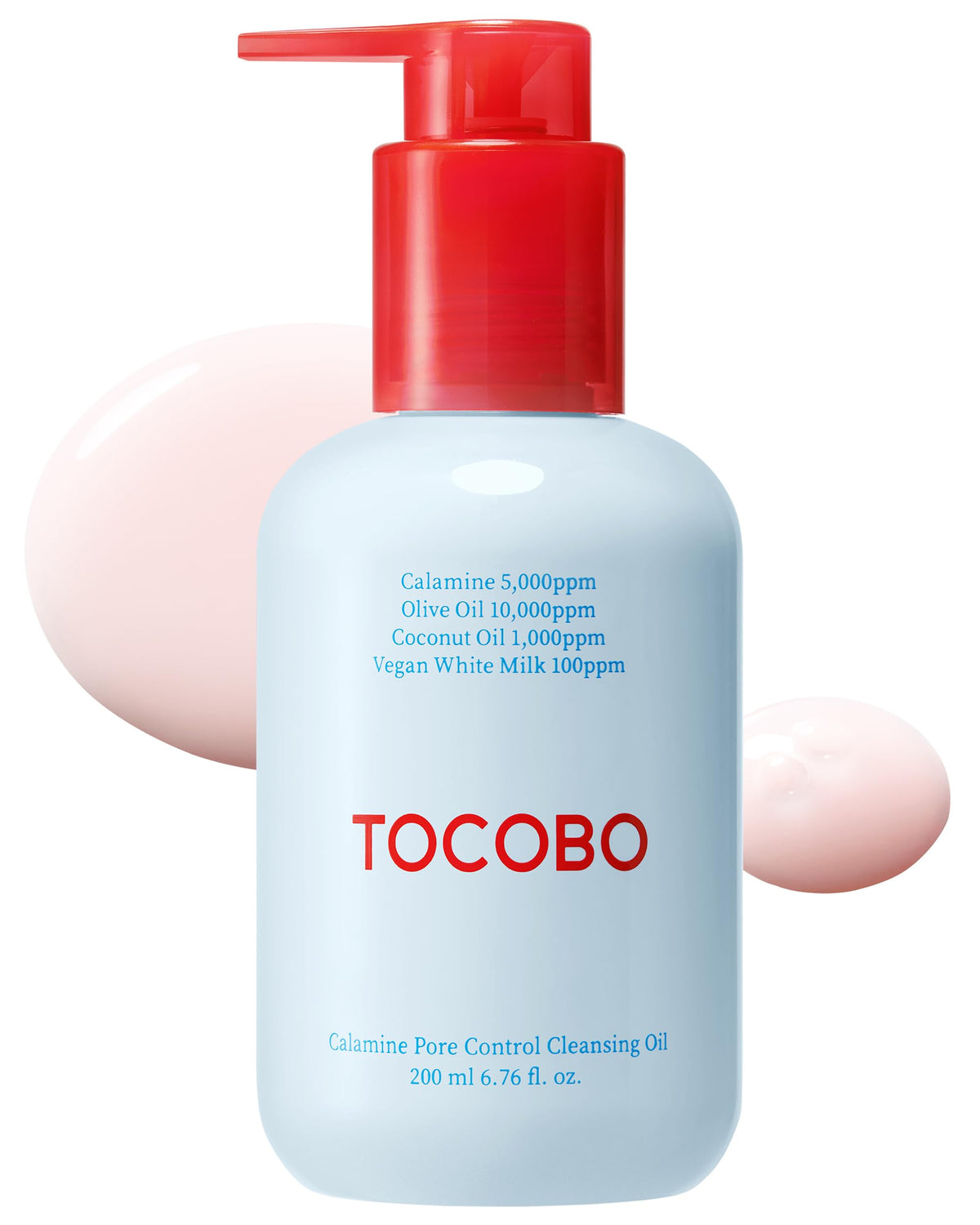 TOCOBO Calamine Pore Control Cleansing Oil bottle shows pore-purifying cleansing power for clear skin.