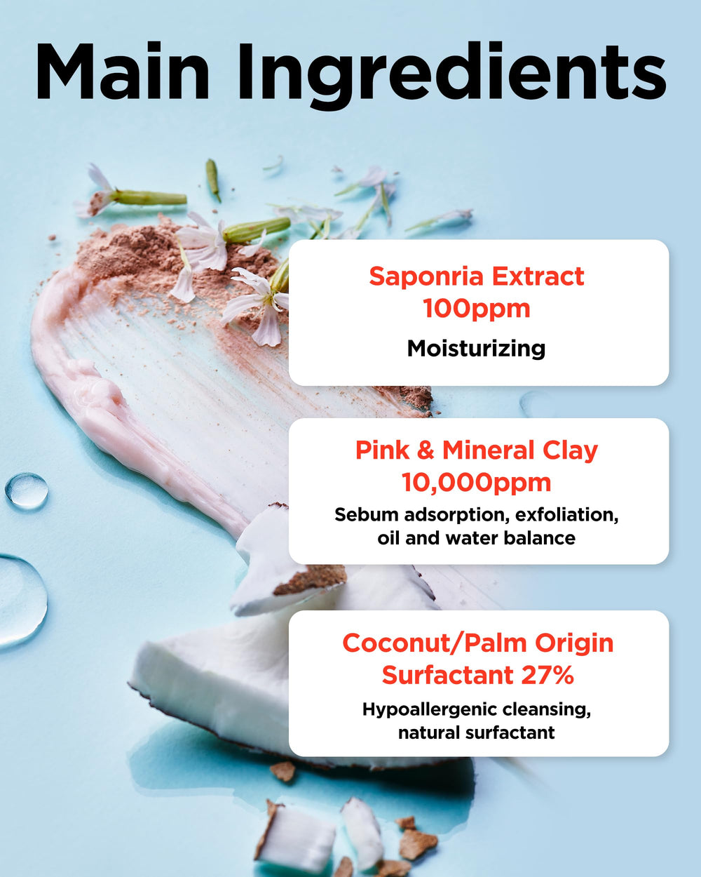 TOCOBO Coconut Clay Cleansing Foam clay-based purifying action for oil control