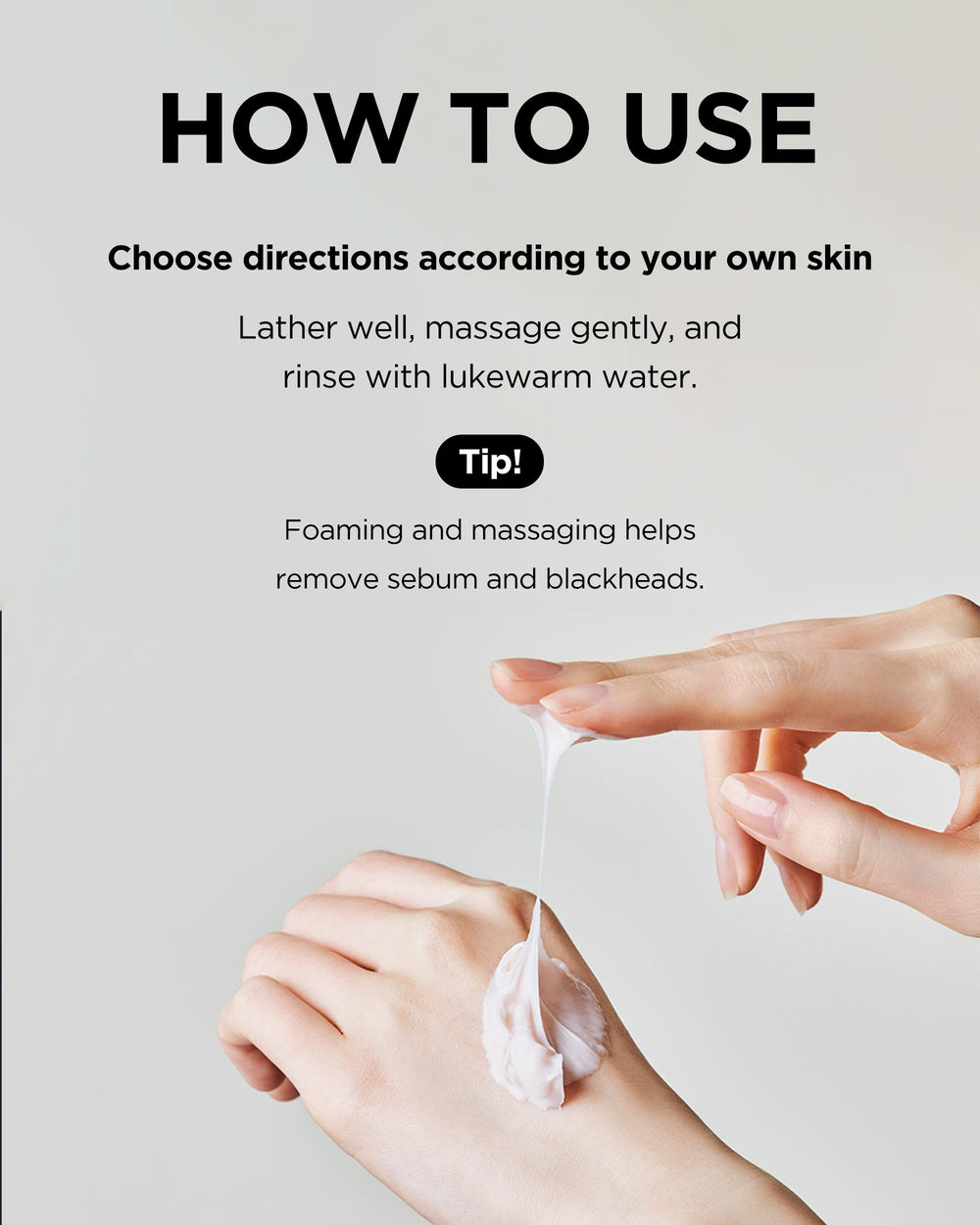 TOCOBO Coconut Clay Cleansing Foam massage on damp skin in the T-zone