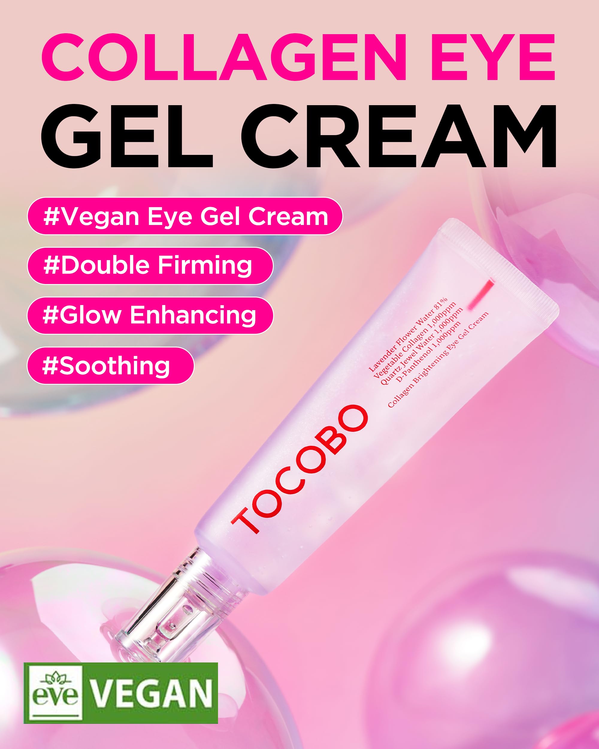 TOCOBO eye gel texture close-up highlights quick-absorbing hydration