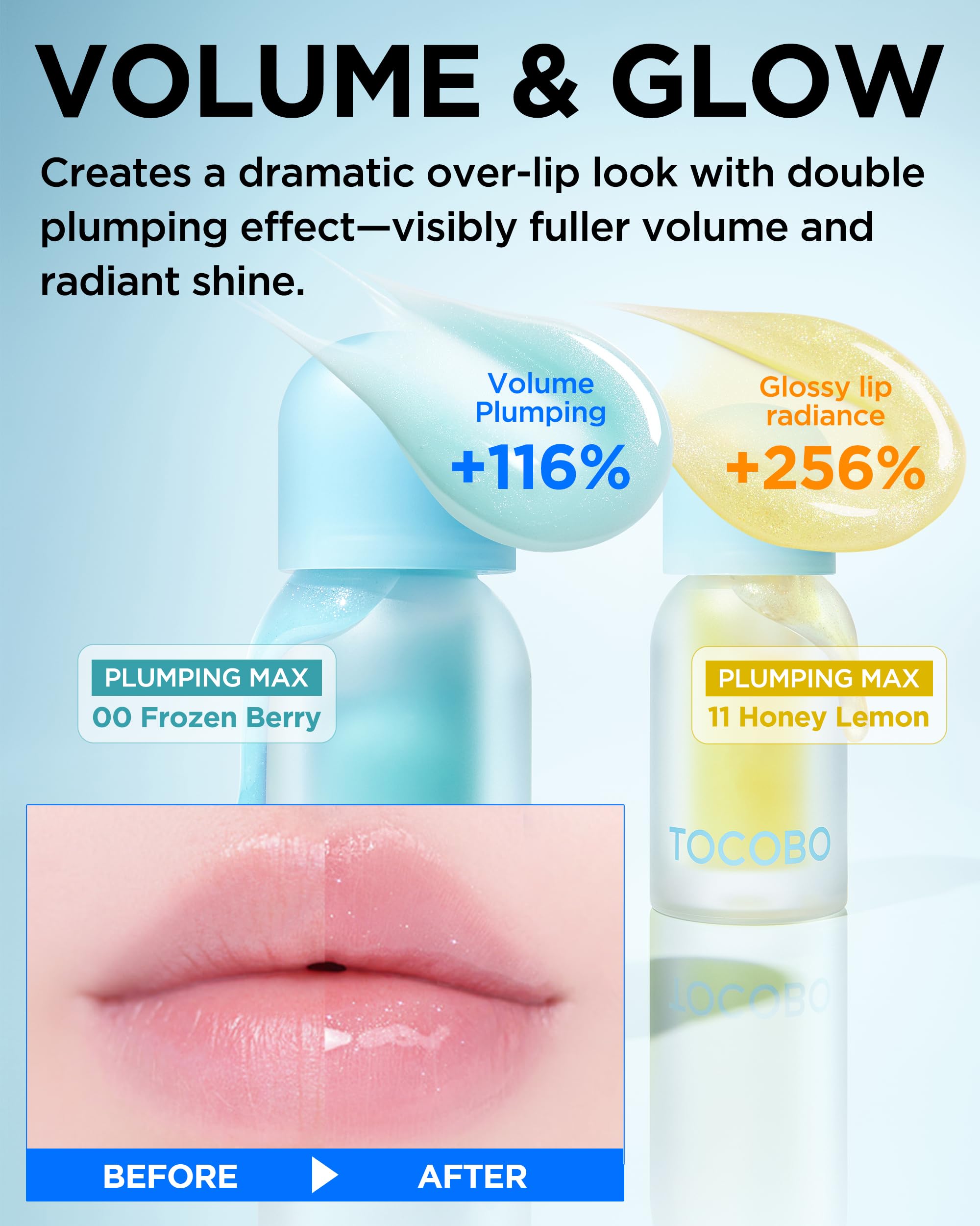 TOCOBO Juicy Berry Lip Oil lifestyle shot suggests daily wear with subtle, radiant lip gloss