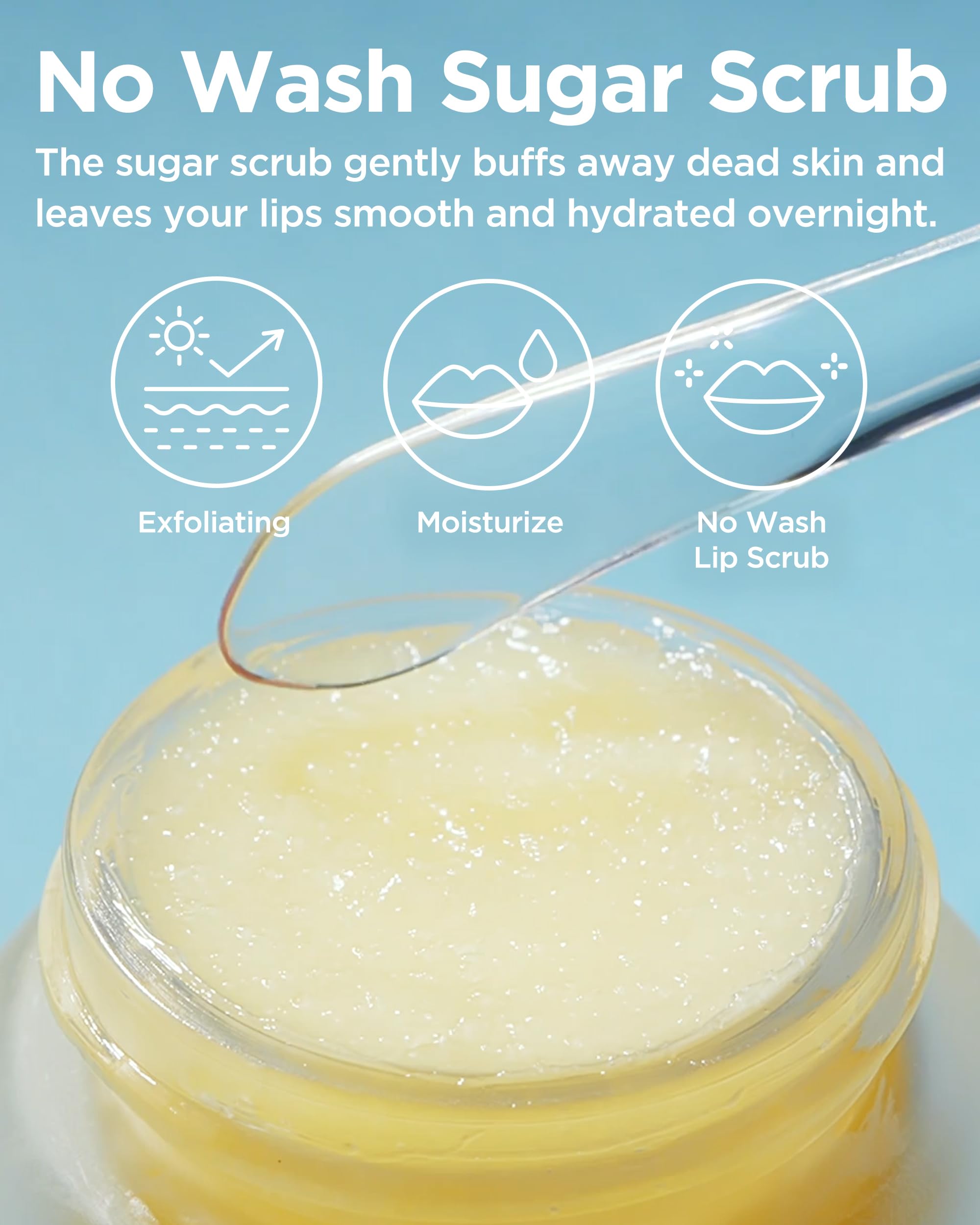 TOCOBO Lemon Sugar Lip Mask melt texture glides on for a luminous lip glow.