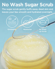 TOCOBO Lemon Sugar Lip Mask melt texture glides on for a luminous lip glow.