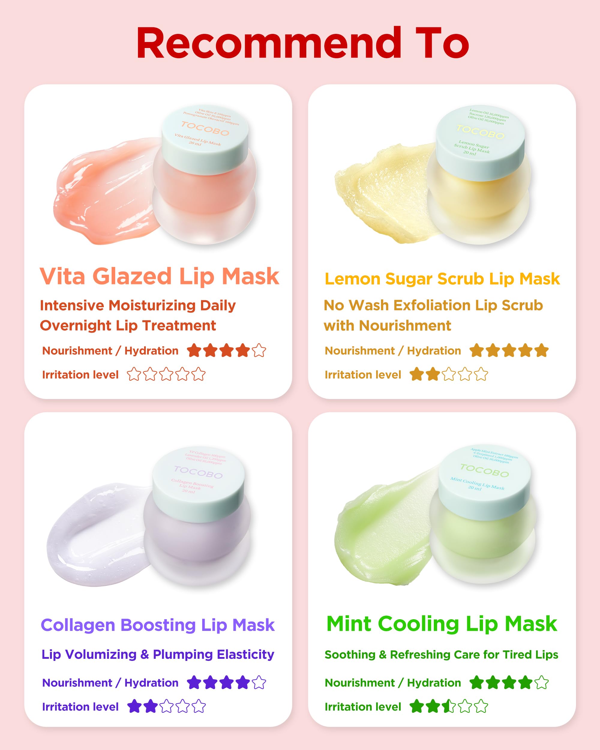 TOCOBO Lemon Sugar Lip Mask overnight routine image highlighting no-rinse nourishment.