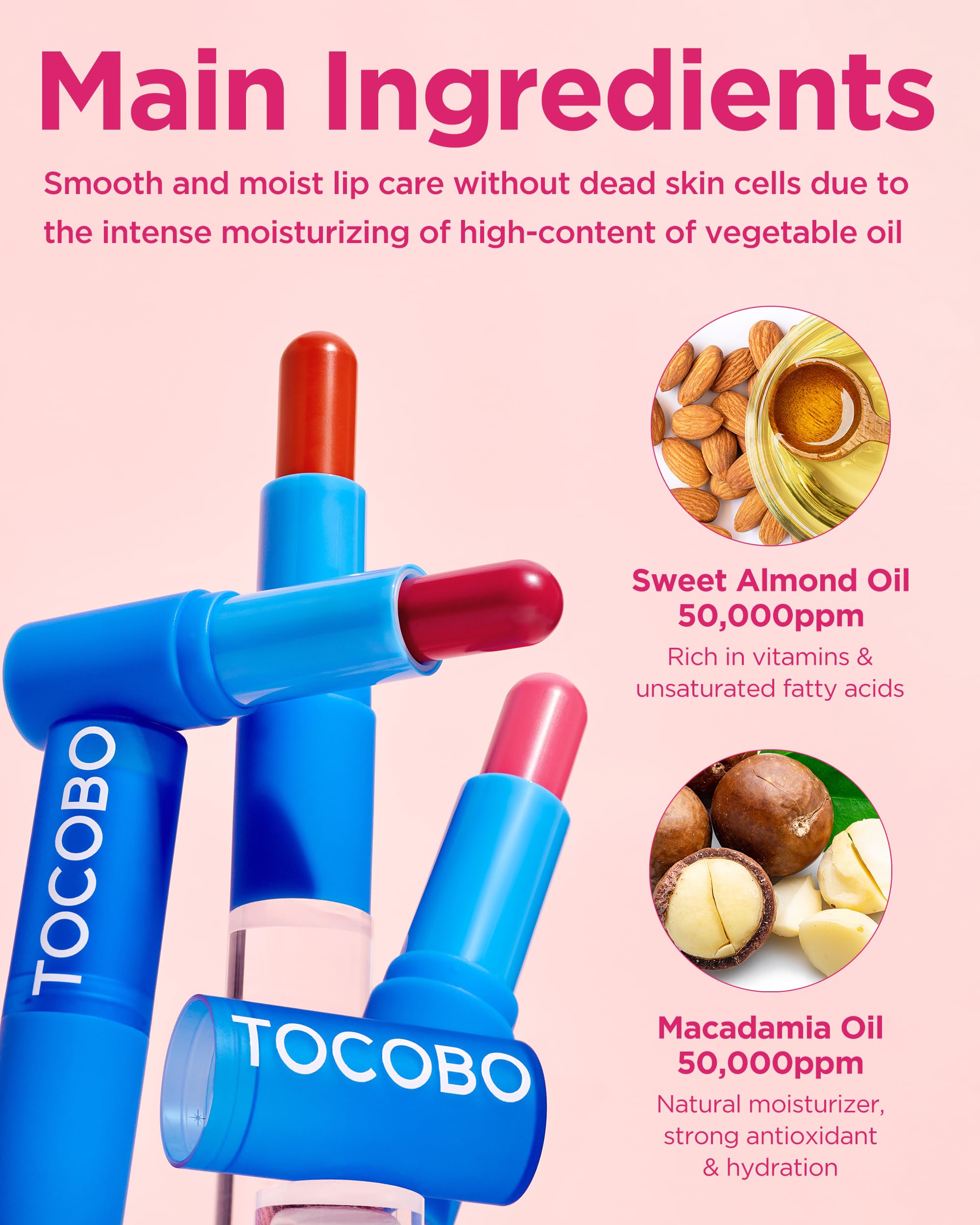 TOCOBO powder cream lip balm unboxed beside shade card