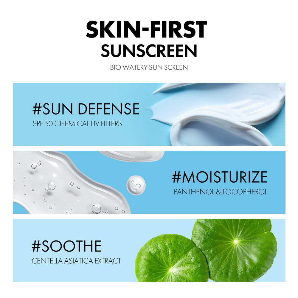 TOCOBO US Bio Watery Sunscreen cotton seed oil barrier supports plump, hydrated skin