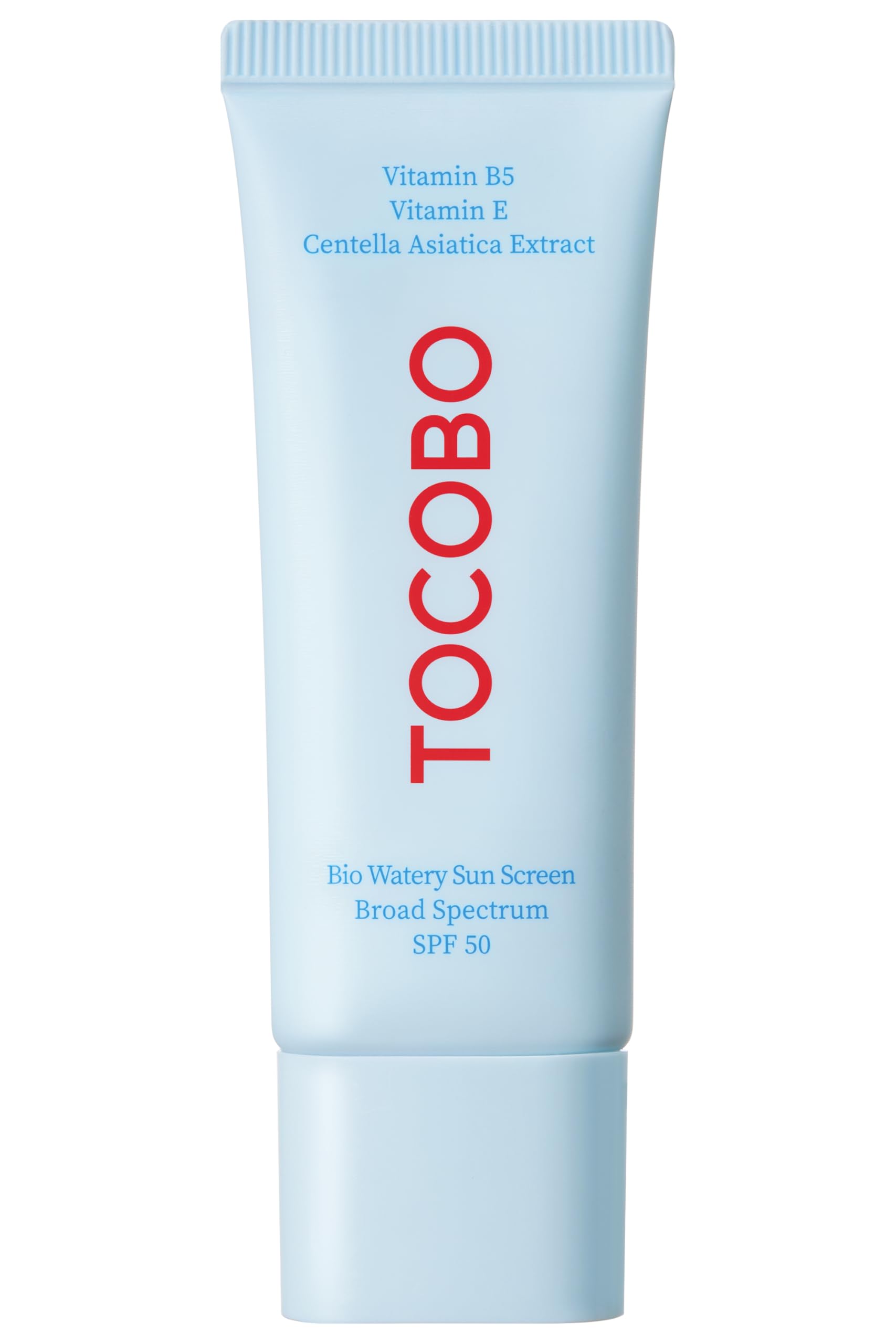 TOCOBO US Bio Watery Sunscreen SPF50 bottle on white background for everyday sun protection