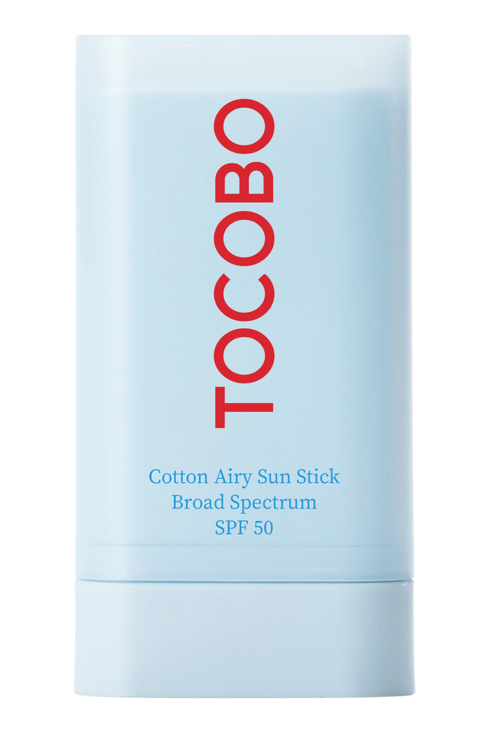 TOCOBO US Cotton Airy Sun Stick compact offers on-the-go SPF 50 with a matte, non-sticky finish.