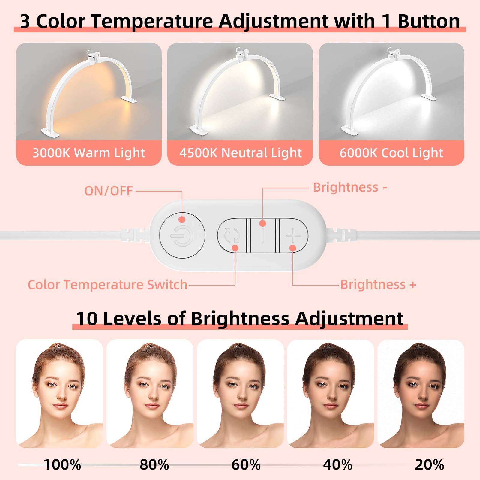TOELOVE foldable arch nail lamp folded for easy storage and portable use.