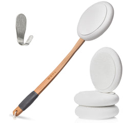 Toem lotion applicator back-extended-reach enables easy back lotion application.