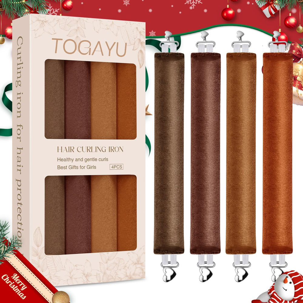 Togayu heatless curling rods with soft velvet wrap for damage-free overnight curls.