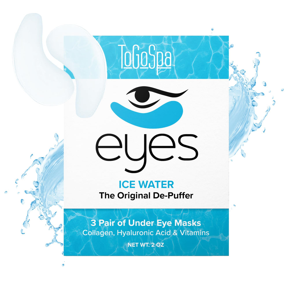 ToGoSpa Ice Water EYES under-eye gel pads pack provide cooling relief and hydration.