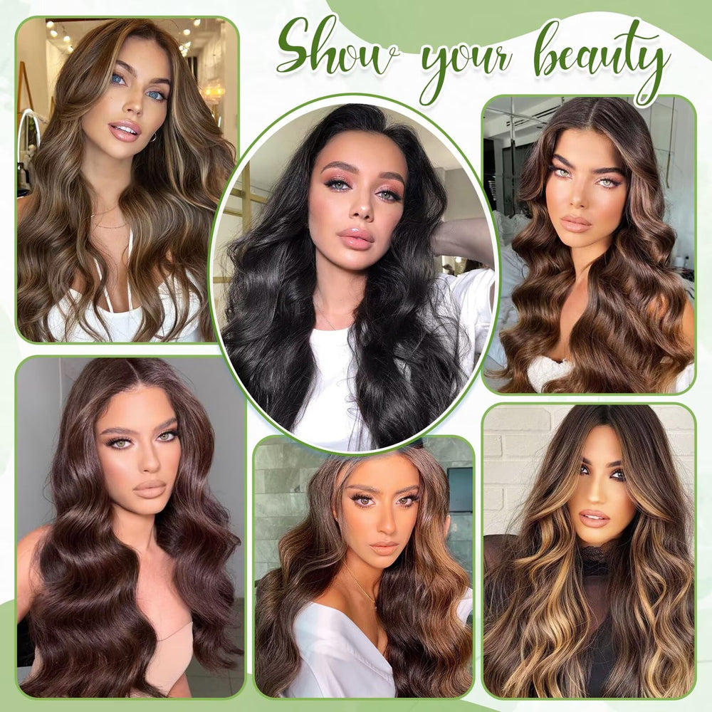 TOHASI before-and-after look with clip-ins demonstrates instant volume.