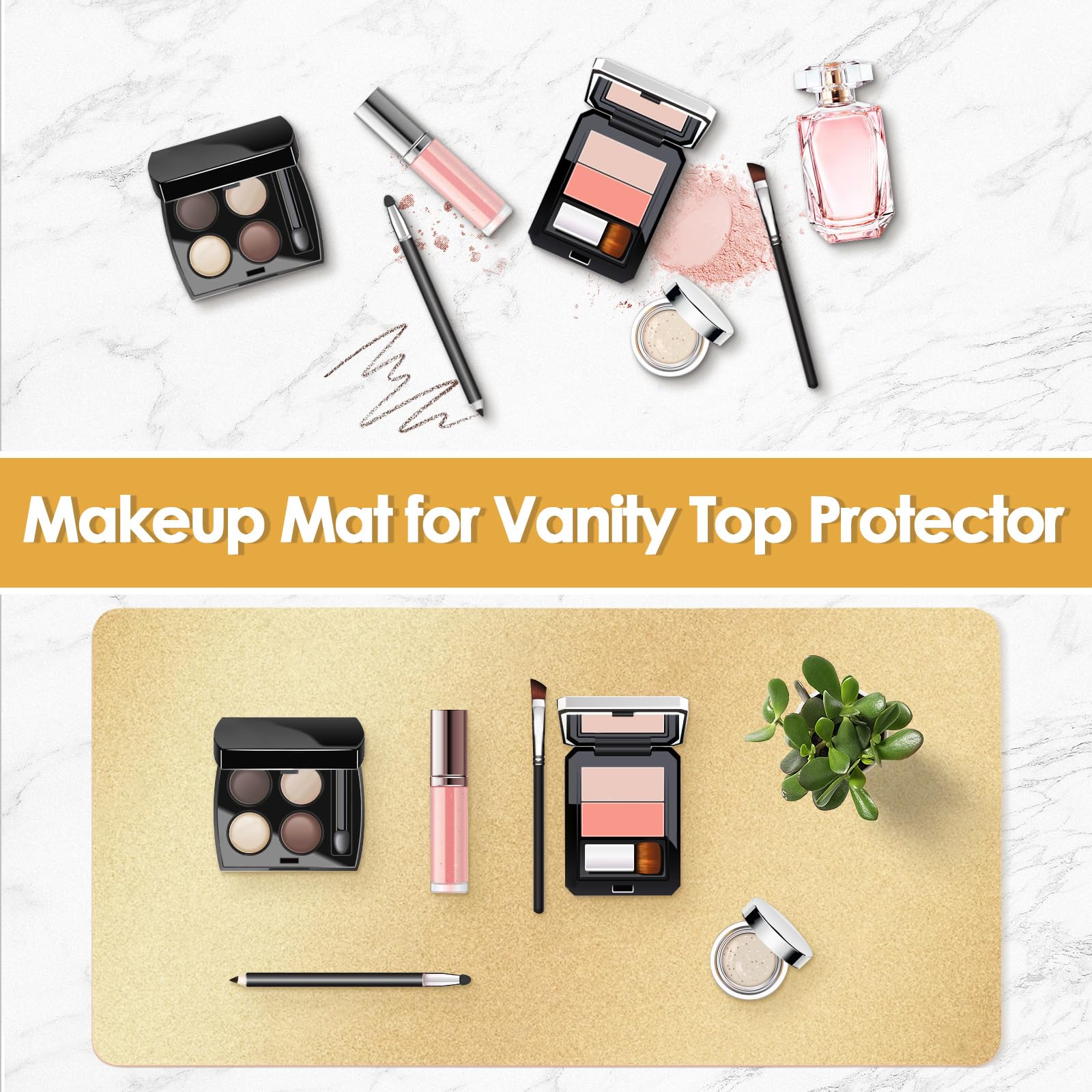 TOHONFOO makeup mat dual-sided with color options brightens vanity.