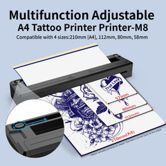 TOHUNZO tattoo stencil printer battery image illustrating 1500mAh power for longer sessions