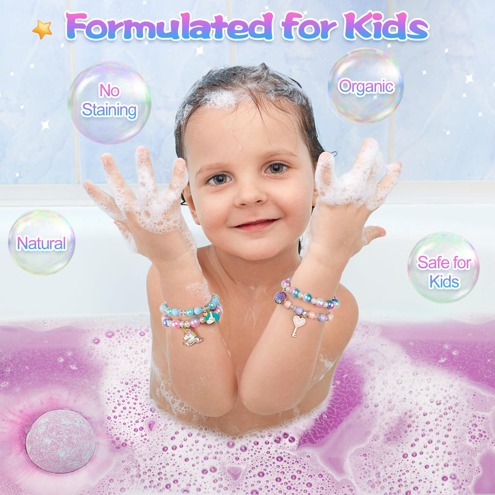 Toidgy organic kids bath bombs highlight natural ingredients for gentle cleansing.