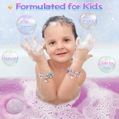 Toidgy organic kids bath bombs highlight natural ingredients for gentle cleansing.