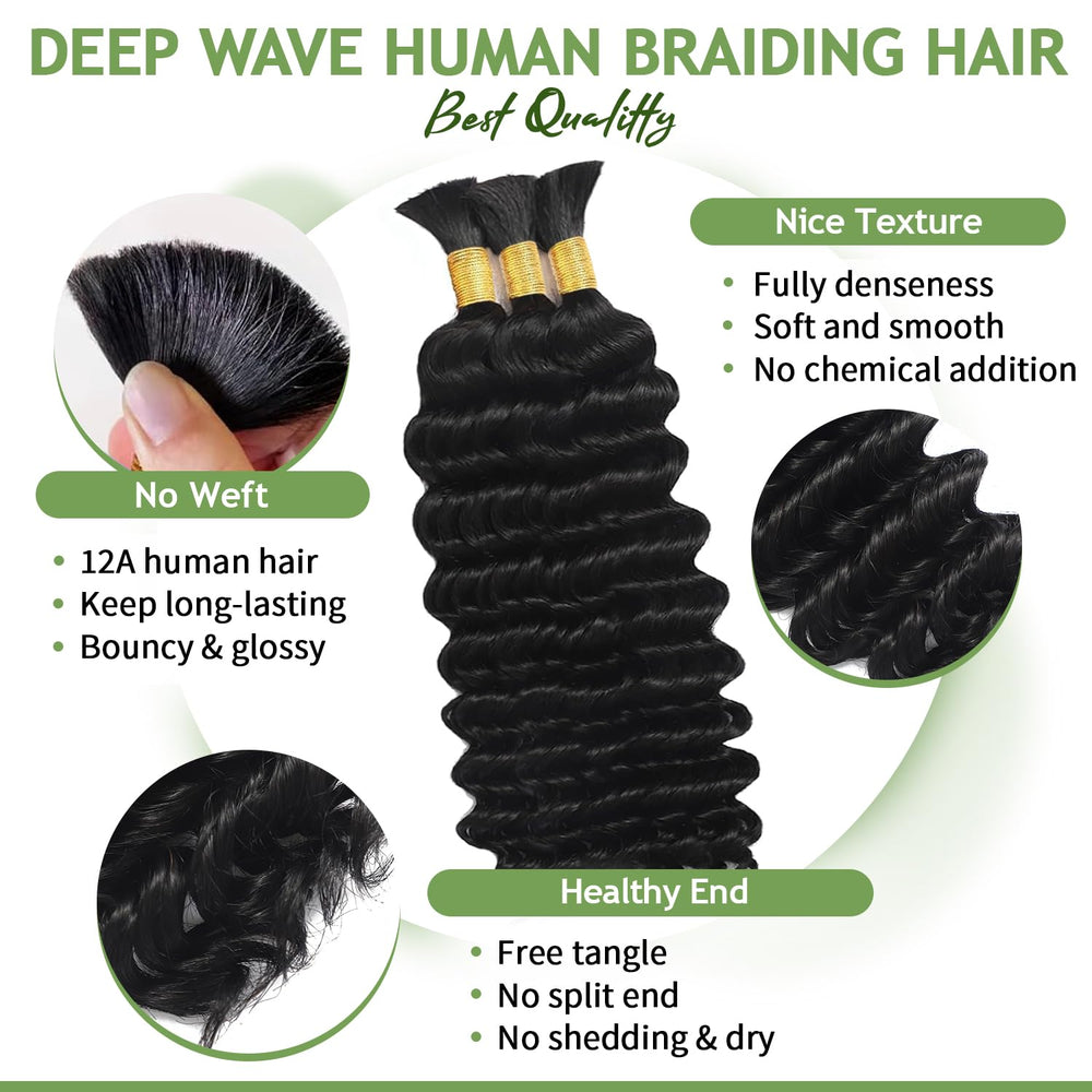 TOIJOI boho braiding hair 20inch deep water wave with vibrant curls