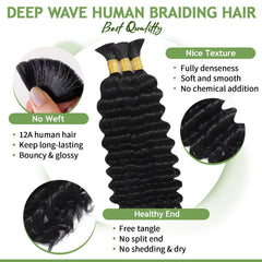 TOIJOI boho braiding hair 20inch deep water wave with vibrant curls
