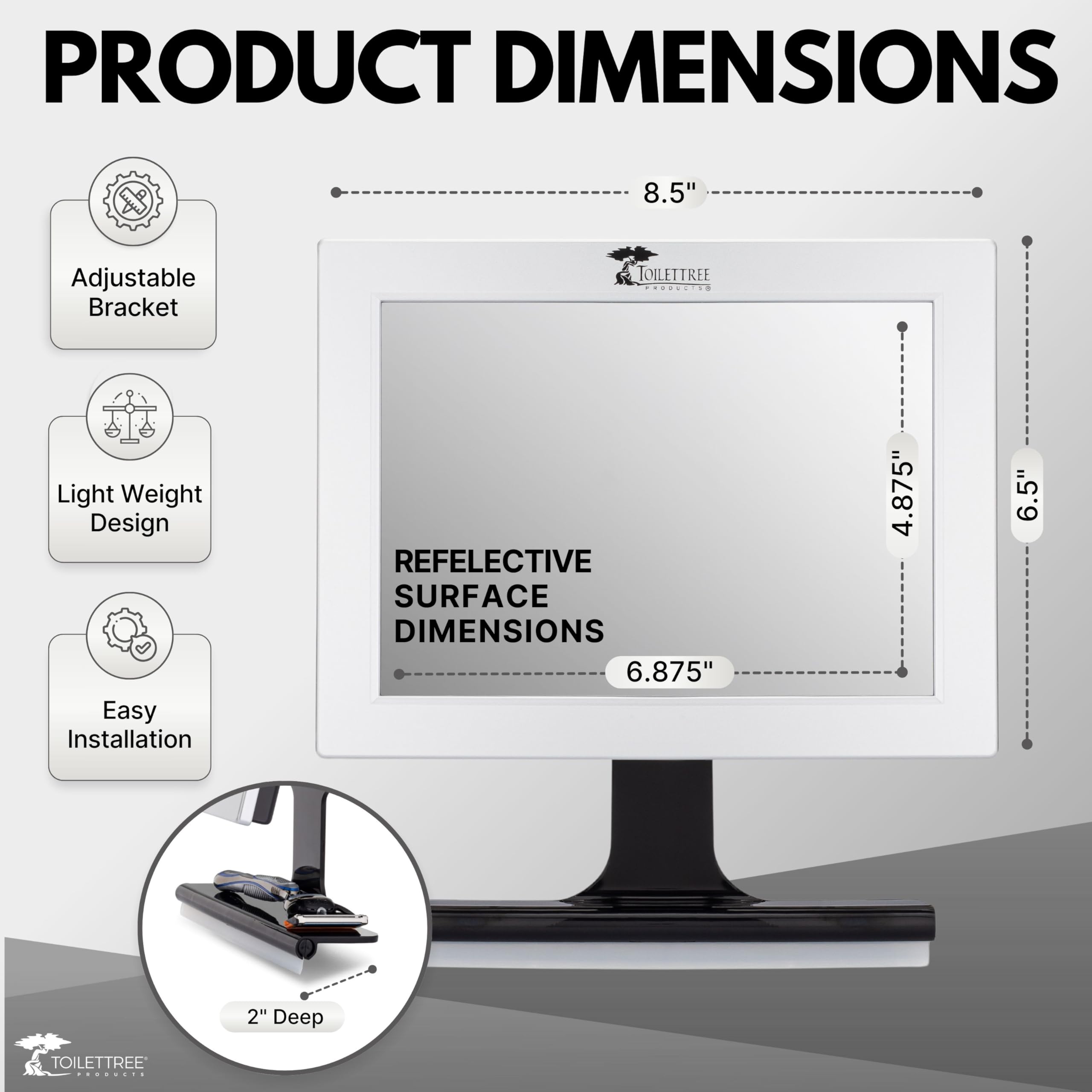 ToiletTree compact-design-mirror fits slim vanities with clutter-free styling