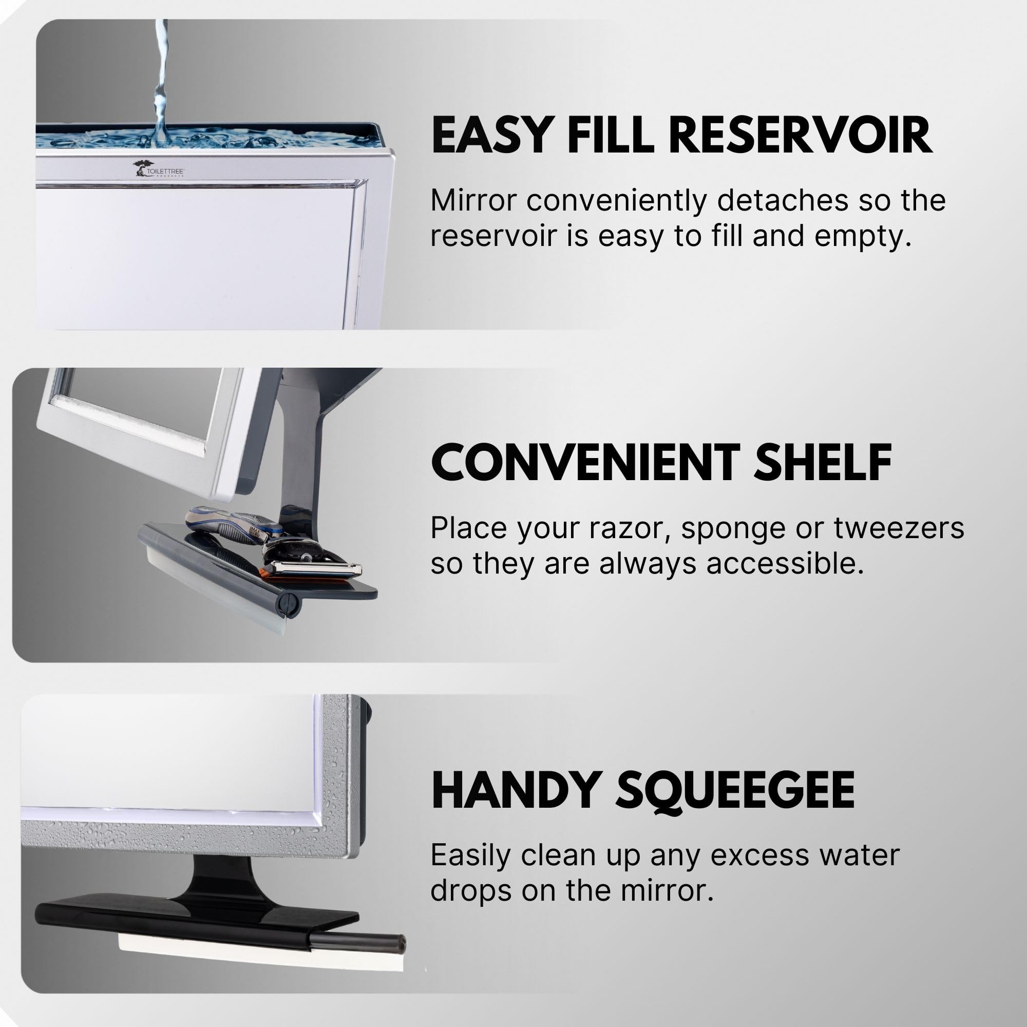 ToiletTree Deluxe rust-proof frame designed to resist moisture in a busy bathroom.