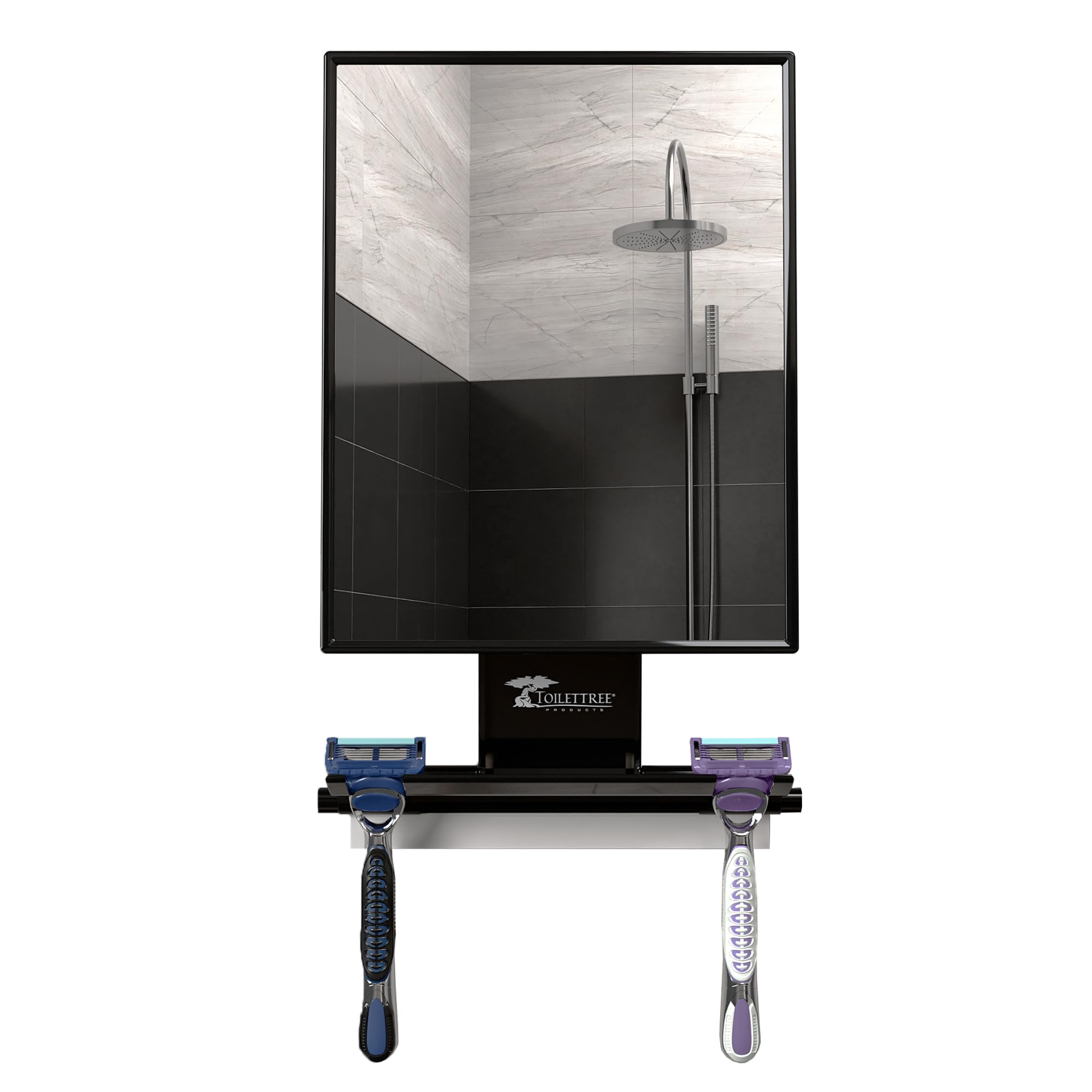 ToiletTree Fogless Shower Mirror in-shower use supports convenient grooming
