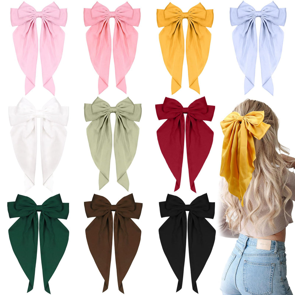 TOKUFAGU big hair bows with clip-back secure thick hair with elegance