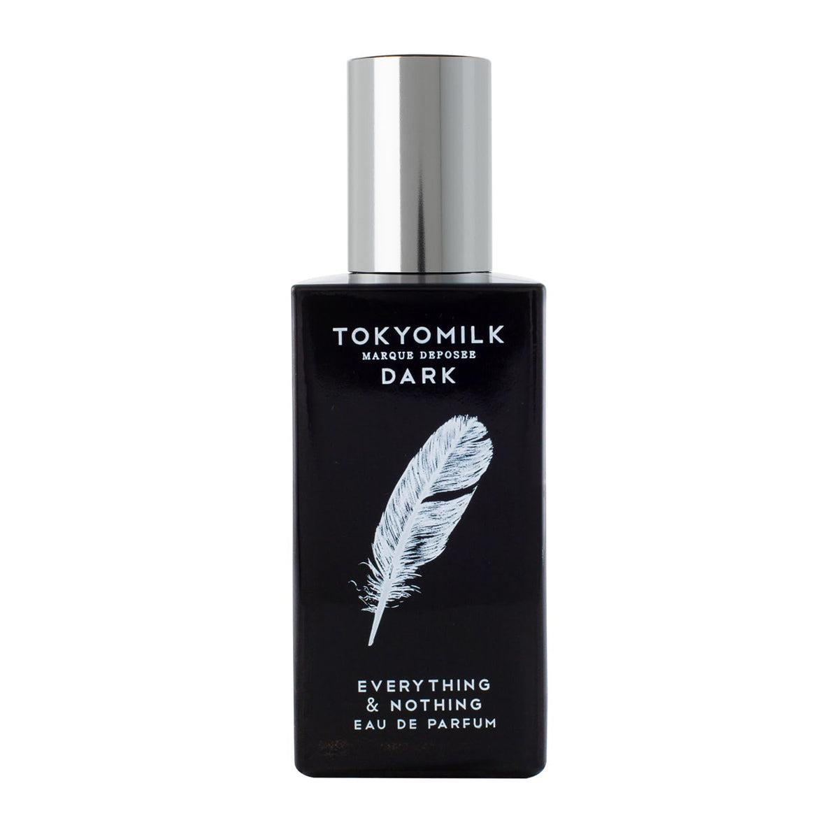 TOKYOMILK Dark Everything and Nothing bottle closeup, premium design for everyday luxury.